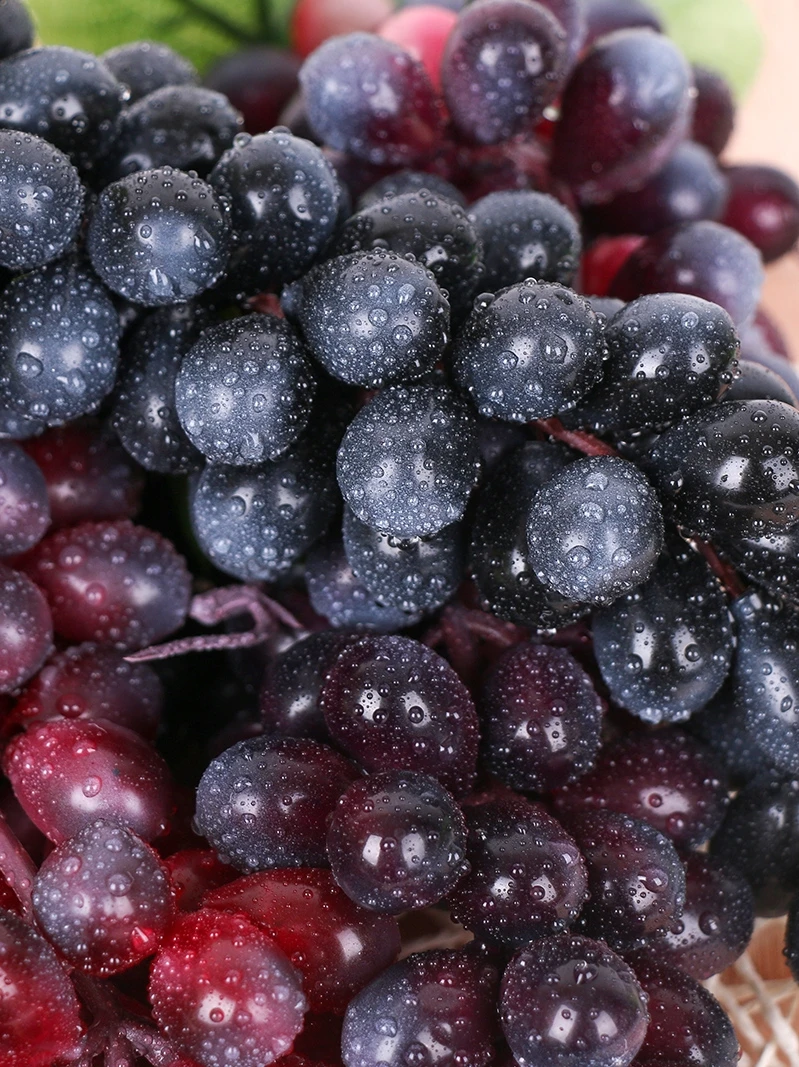 5 шт. поддельных кистей винограда из пластика зеленого цвета для декорирования интерьера, стены растений, офиса и дома.