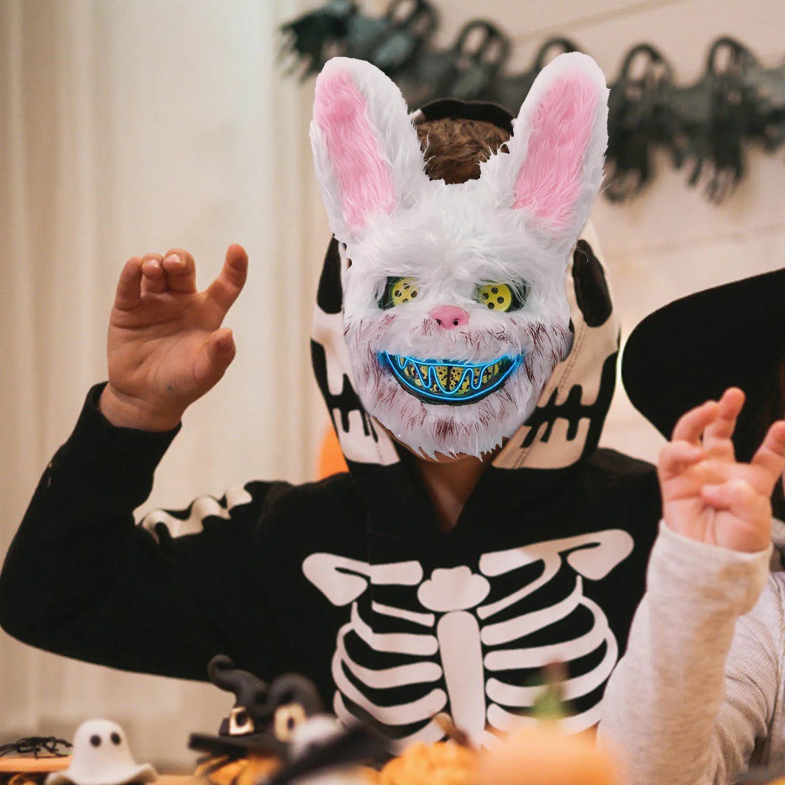 Маски для Хэллоуина 2021 Новинка кровавый убийца кролик страшная маска плюшевая