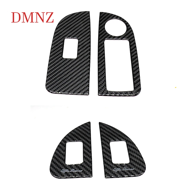 

Carbon fiber door window panel cover For Alfa Romeo Giulia Car modified door button panel Decoration Accessories