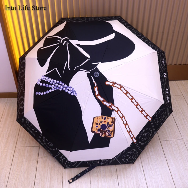 

Luxury Sun Umbrella Beach Folding Automatic Umbrella Rain Women UV Ladies Sunny Parasols Outdoor Windproof Umbrellas Gift Ideas