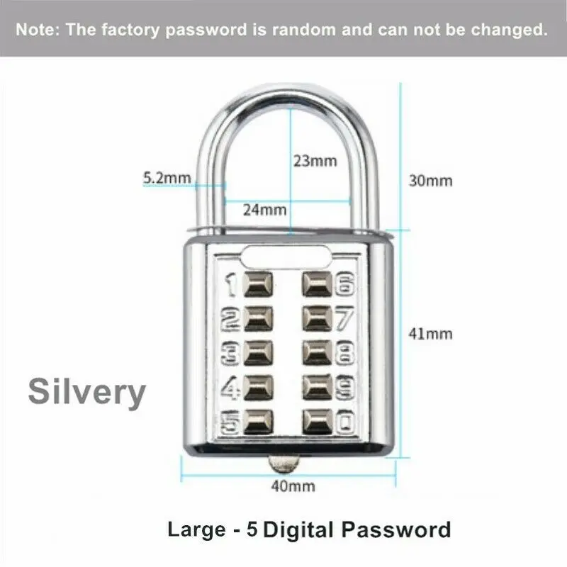 

Color Zinc Alloy Mechanical Password Padlock Combination Pad Lock