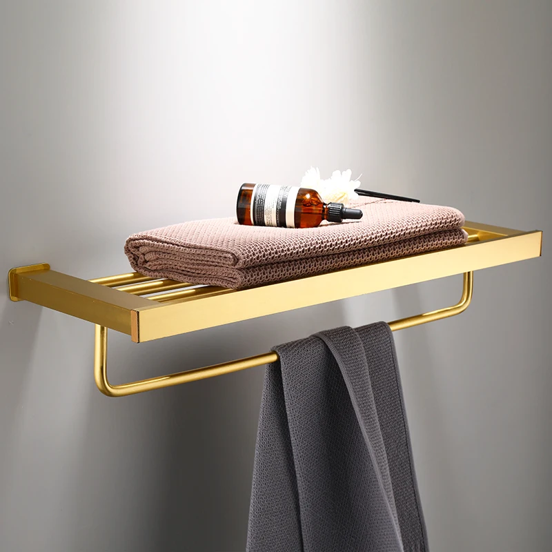 Нордическая Подвесная Полка для полотенец из матового алюминия золотого цвета