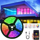 Светодиодная лента 0,5510 м с USB, совместимая с Bluetooth, RGB 5050 2835 SMD, гибкая лента, Диодная лампа постоянного тока 5 В, праздничный домашний декор