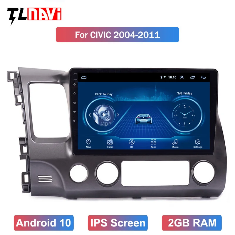 9 дюймов Android 10 автомобиля радио Quad-Core IPS Tochscreen GPS мультимедийный плеер для 2006-2011 Honda