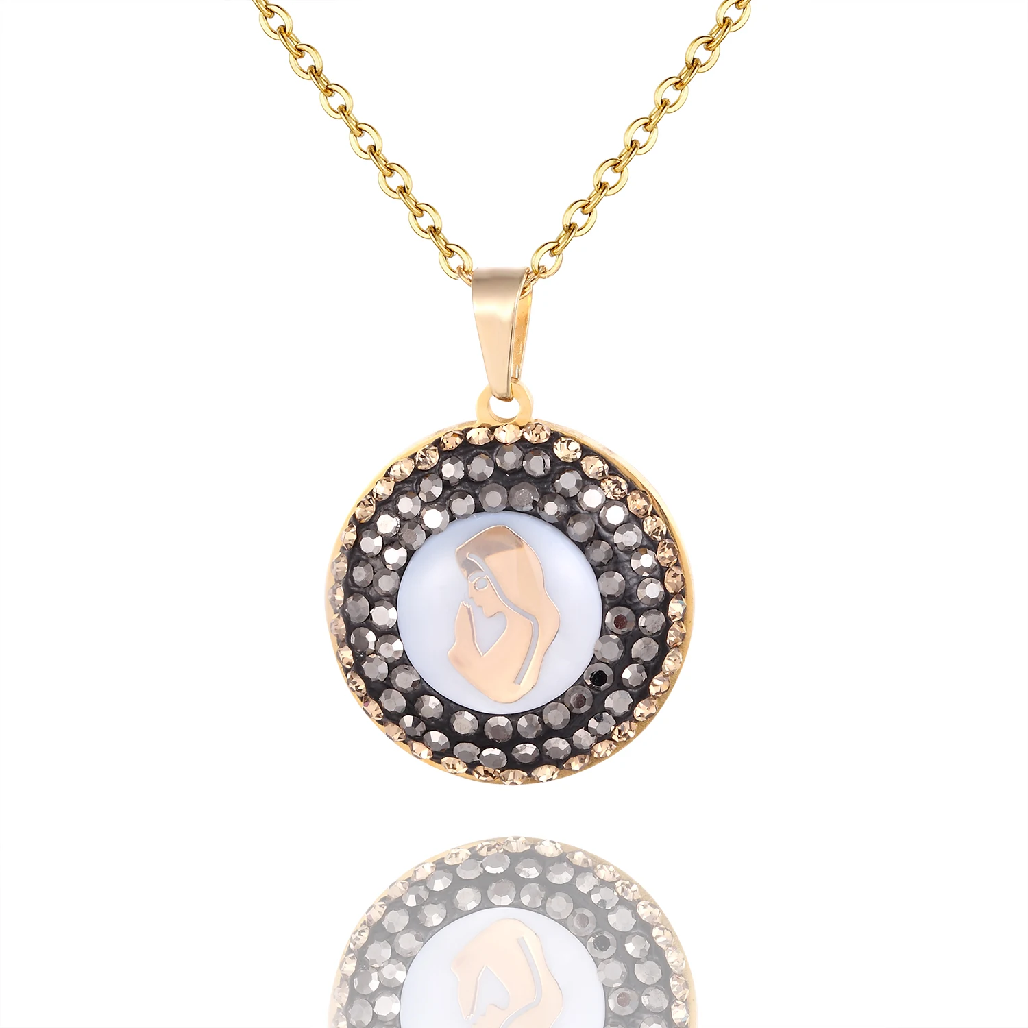 Стальная Роскошная золотая подвеска Мэри/Love Свадебные украшения и многое другое