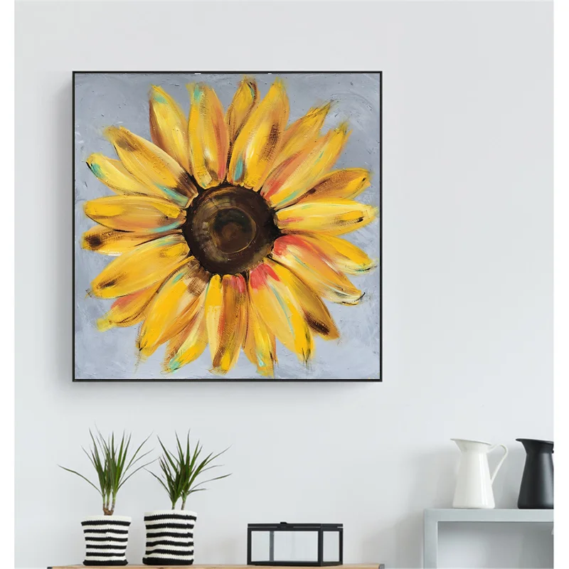 

Oil Modern Sunflower Wall Art Flowers Canvas Painting Posters Prints POP Art Pictures for Gallery Living Room Home Decorative