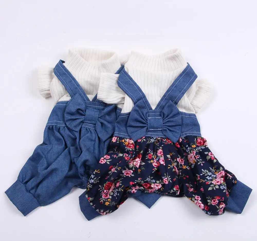 Платье для собак и кошек свитер с большим бантом плиссированная юбка щенков