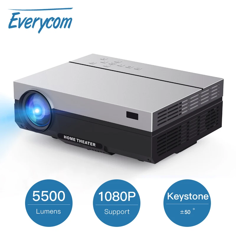 Everycom T26K Full HD проектор 1920x1080P проектор Портативный 5500 люмен HDMI проектор видео проектор LED Главная Театр фильм