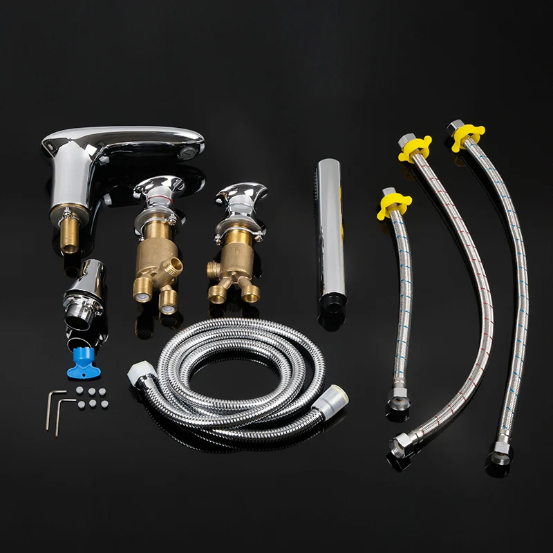 Chromed Brass Waterfall Massage Bathtub Faucet Tap With Hand Shower Inlet Bathroom Hot&ampCold Water Mixer | Обустройство дома