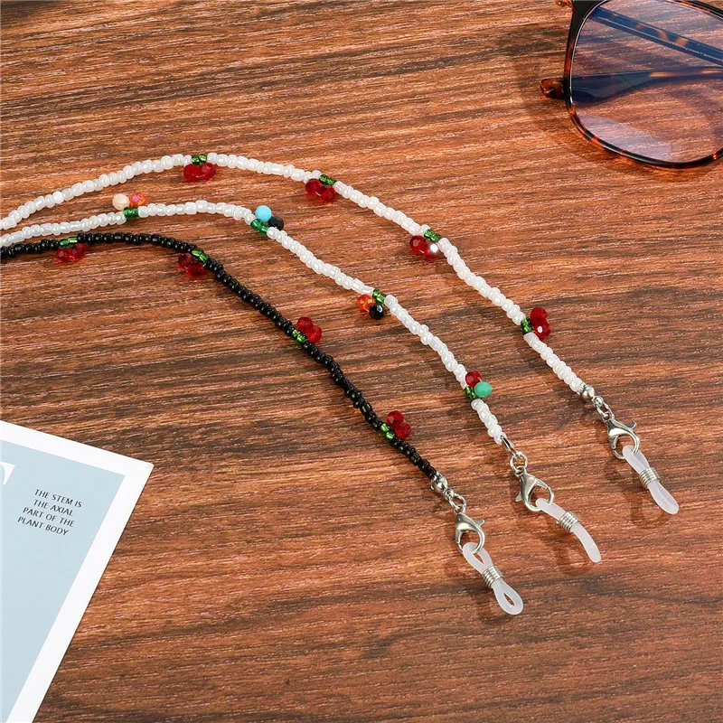 Цепочка для очков с хрустальными бусинами вишни мужчин и женщин шнурок цветными