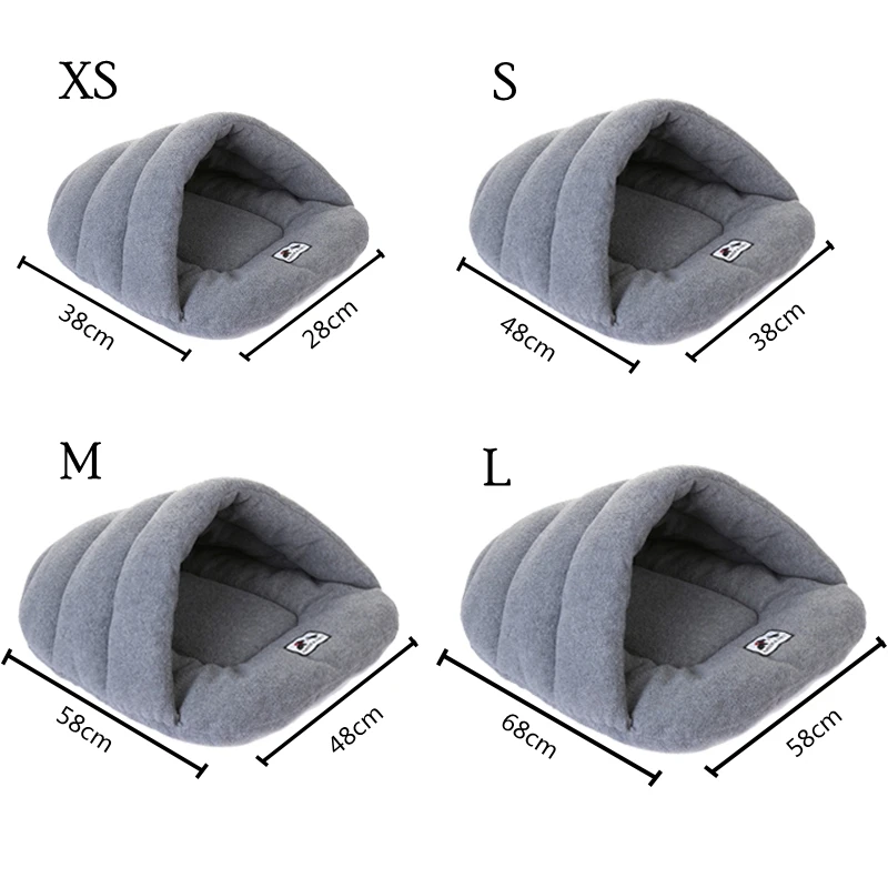 Кровать для домашних животных Тапочки стильная зимняя теплая флисовая кровать