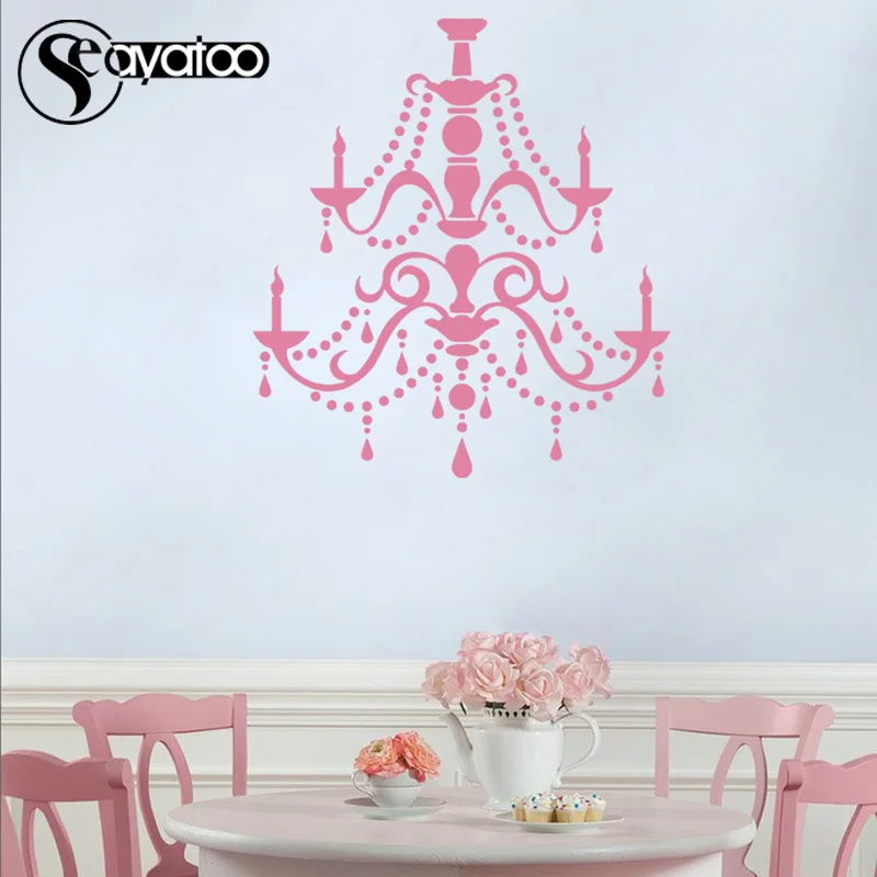 Винтажная потолочная лампа люстра Виниловая наклейка на стену светильник в виде