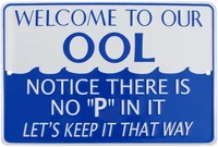 tgllc treasure gurus no p pee in ool funny tin metal swimming pool sign