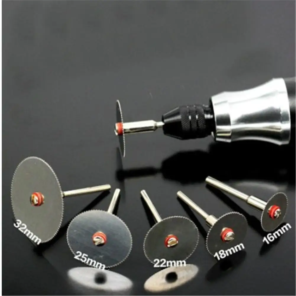

New 6pcs/setsliced Metal Cutting Discs With 1 Mandrel For Dremel Rotary Tools 16 18 22 25 32mm Cutting Discs