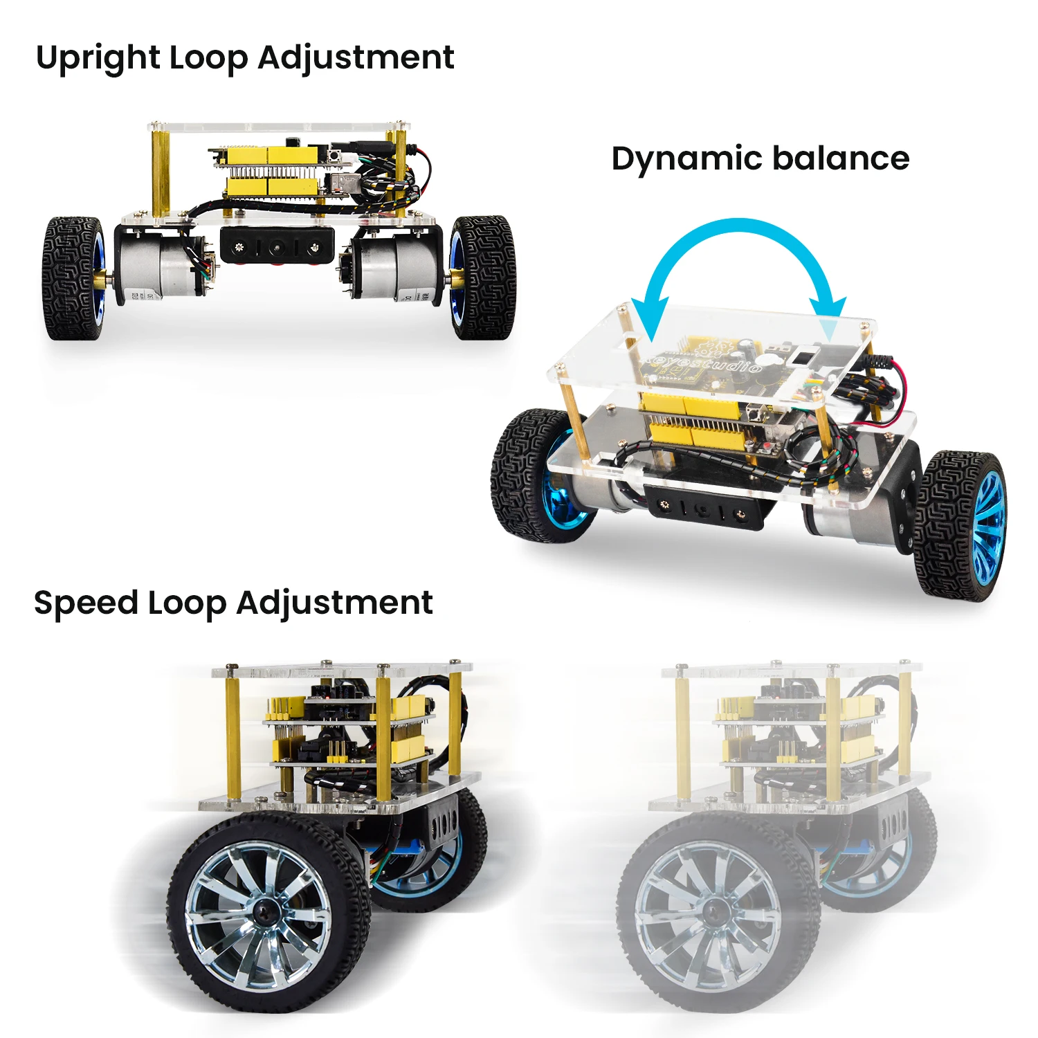 Keyestudio Self-Balancing Balance Robot Car Kit For Arduino Robot Self-balancing Car DIY Electronic Kit/STEM Kits Toys Kids