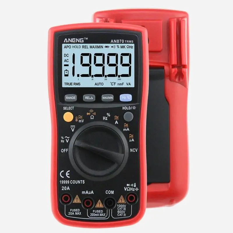 Цифровой мультиметр AN870 19999 отсчетов True RMS переменный/постоянный ток вольт ампер