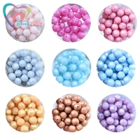 100 pcs new metallic colors series round 12 15 mm silicone loose beads baby toy diy teether teething necklace accessories