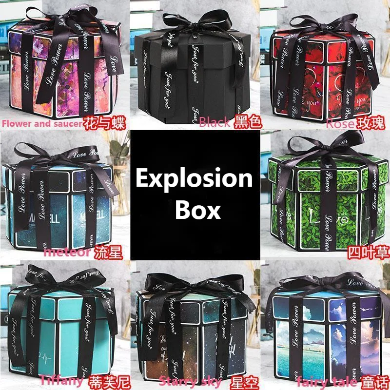 Caja de regalo de San Valent&iacute;n para parejas, &aacute;lbum de fotos Manual con memoria y acabado hexagonal, regalo de aniversario y fiesta de navidad-0