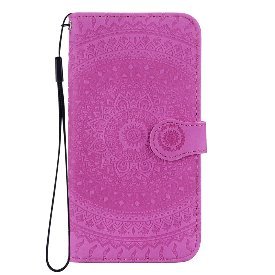 Fuchsia Чехол для телефона Apple iphone X XS XR 11 Pro Max 6 6S 7 8 Plus 5 5S Ретро Цветочный чехол для телефона флип-чехол Кожаный чехол-кошелек D22F - Цвет: Fuchsia