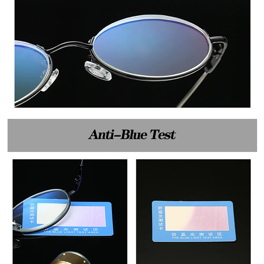 Kann Blume Oval Design Anti-Blau Licht Lesebrille Retro Runde Presbyopie Brillen Halb Rahmen Hyperopie Brillen Unisex + 3,5 – Detail 8