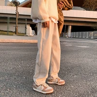 men trousers pants solid color loose straight tube floor mop plush corduroy casual tidal current streetwear new arrivals
