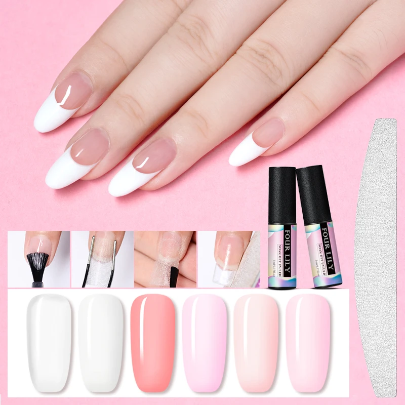 Набор гель-лаков для наращивания ногтей с четырьмя лилилиями | Красота и здоровье