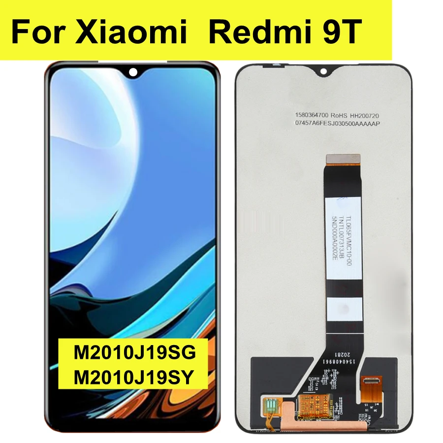 

6.53" Tested For Xiaomi Redmi 9T LCD Display Touch Screen Digitizer Assembly With Frame J19S M2010J19SG M2010J19SY