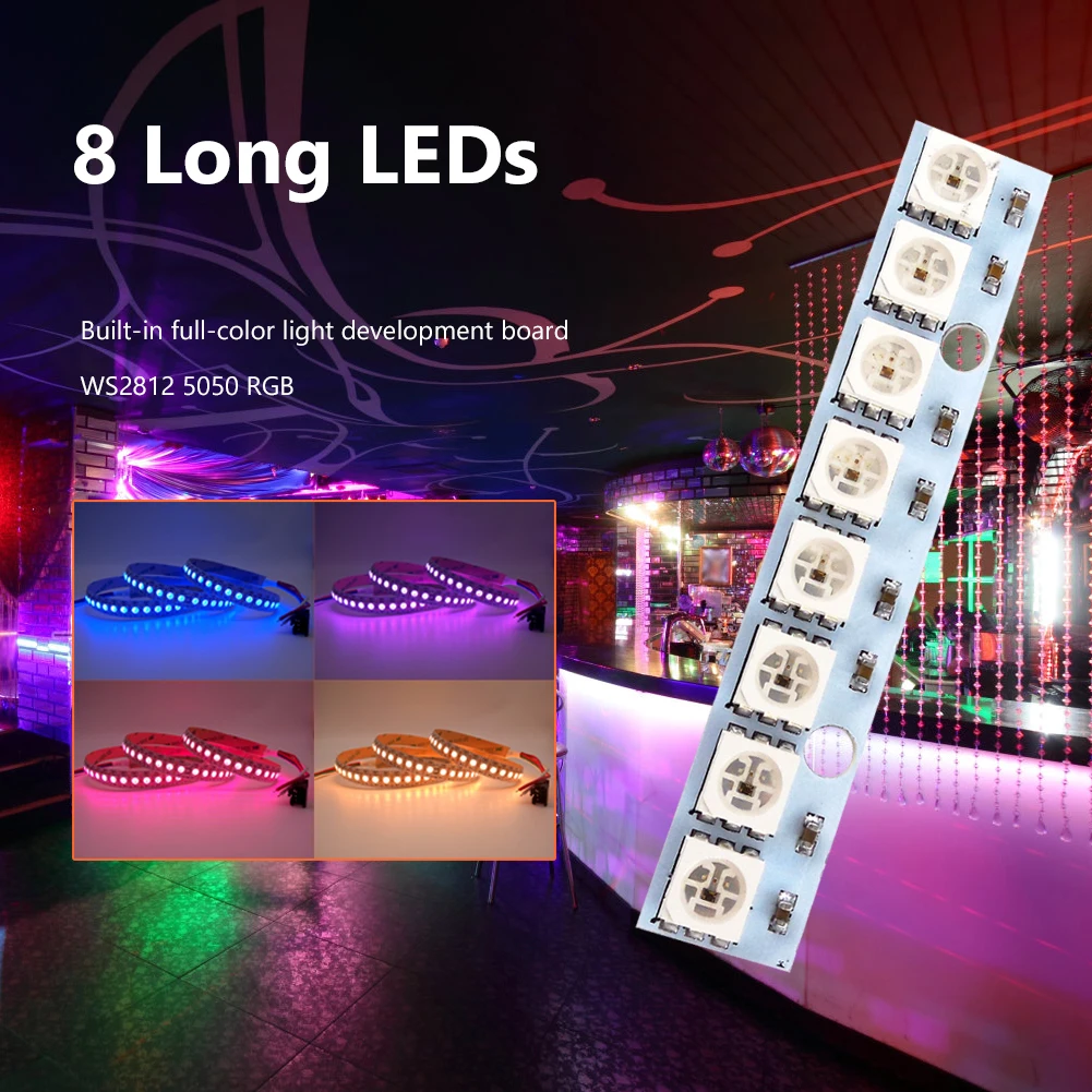 

8 Channel WS2812 5050 RGB LED Light Panel Module Built-in Full Color-Driven Development Board