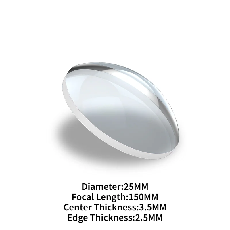 

K9 Plano Convex Diameter 25mm Focal Length 150mm Optical Film Large Glass Plano Convex Lens Convex Lenses Spherical Plano
