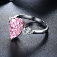 zhanhao top sale 2021 fashion womens ring 3 0ct lovely pear shape center stone under big discount
