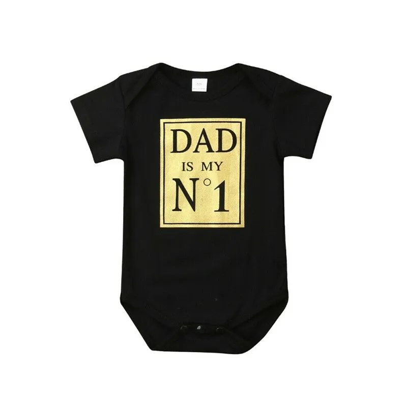 Летний комбинезон для новорожденных мальчиков и девочек Dady is My NO 1 с принтом