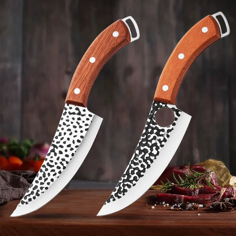

Forged Stainless Steel Chef Knife Butcher Knife Outdoor Hunting Meat Cleaver Meat Bone Fish Fruit Vegetable Kitchen Knife