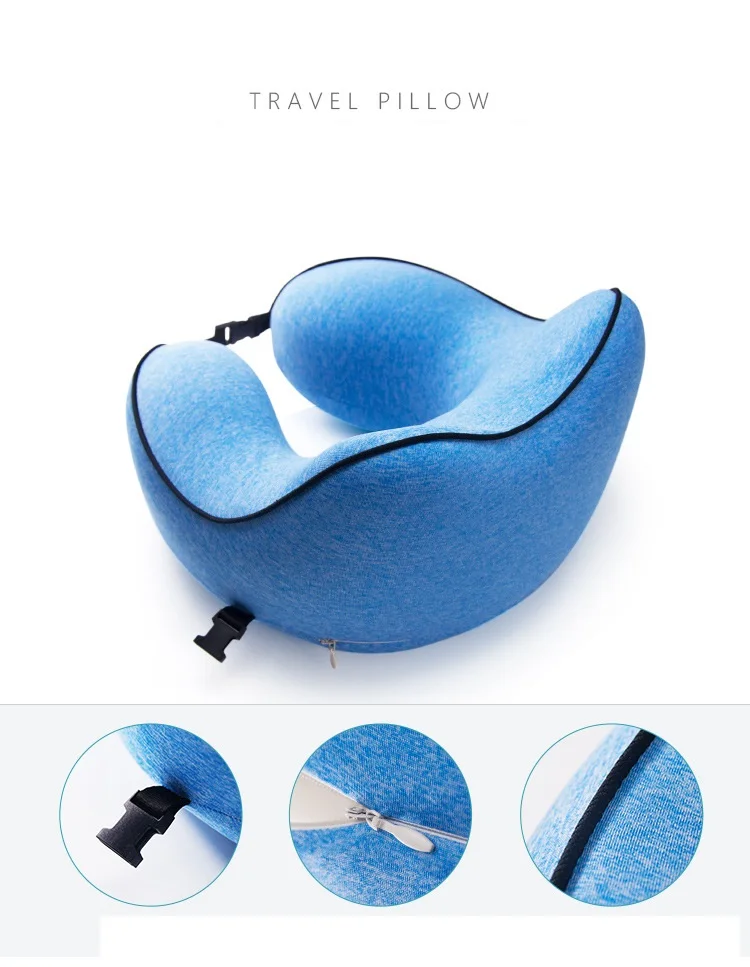 U образная подушка из хлопка с эффектом памяти и для шеи переносная путешествий u