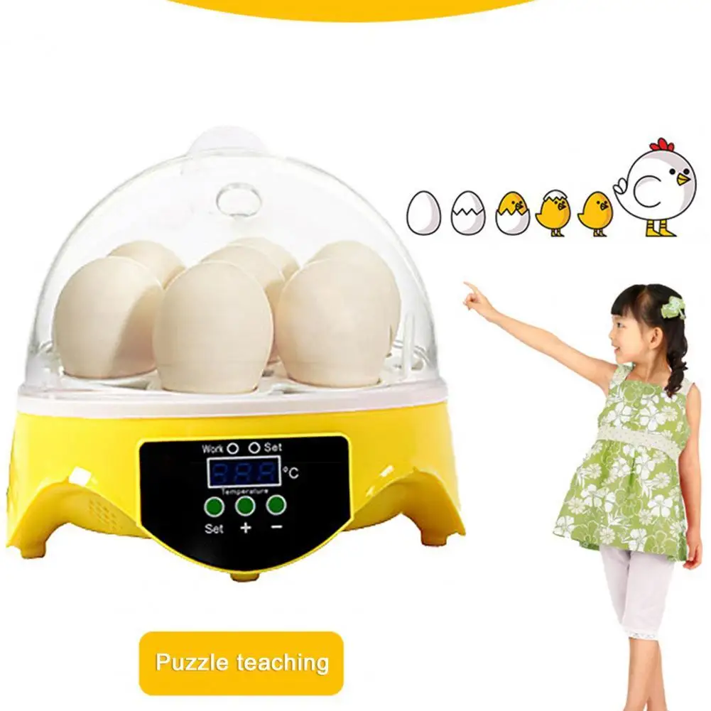 

Портативный инкубатор яиц 7 яиц автоматический ABS Температура зондирования птицы инкубатор выводной шкаф для куриной аксессуары поставок