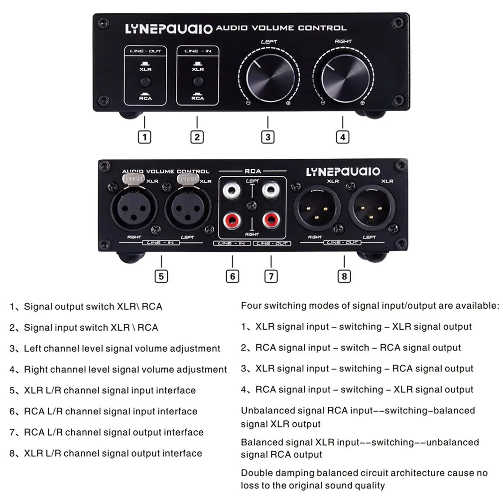 Professional Fully Balanced Passive Preamplifier Active Speaker Volume Adjustment Controller 2 In Out Switch Dual Source | Электроника