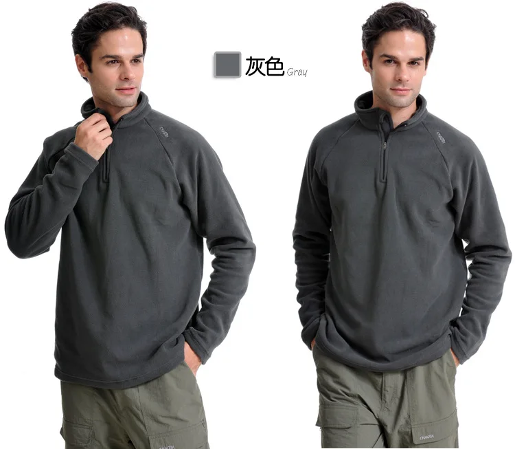 Мужской флисовый свитер с длинным рукавом и круглым вырезом | Спорт развлечения