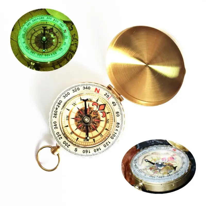 2020 Карманный Золотой Ретро-компас портативный светящийся водонепроницаемый