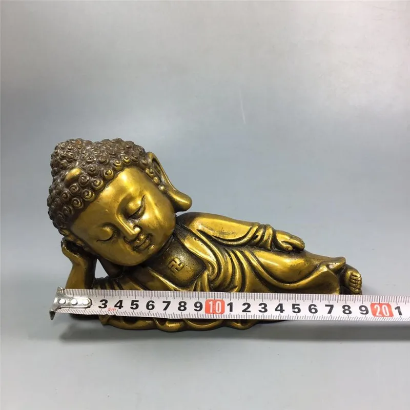 Китайская медная коллекция из чистой меди спящий Будда | Дом и сад