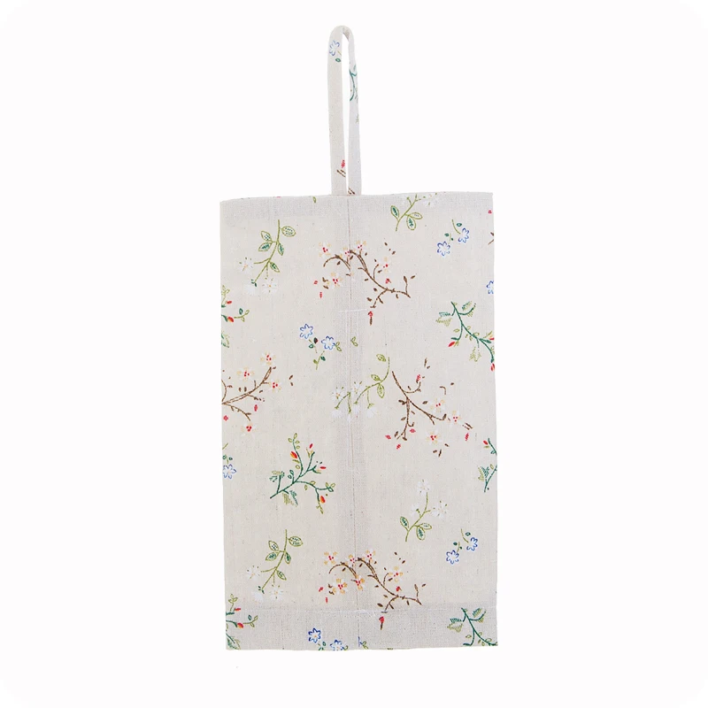 Hanging Flowers Plant Print Tissue Box Cover Paper Towel Cotton Linen Storage Holder Bag Home Decor | Дом и сад