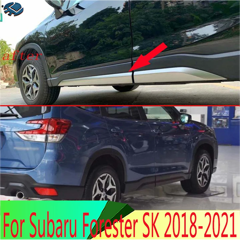 For Subaru Forester SK 2018 2019 2020 2021 Decorate Accessories Side Door Line Garnish Body Trim Accent Molding Cover Bezel