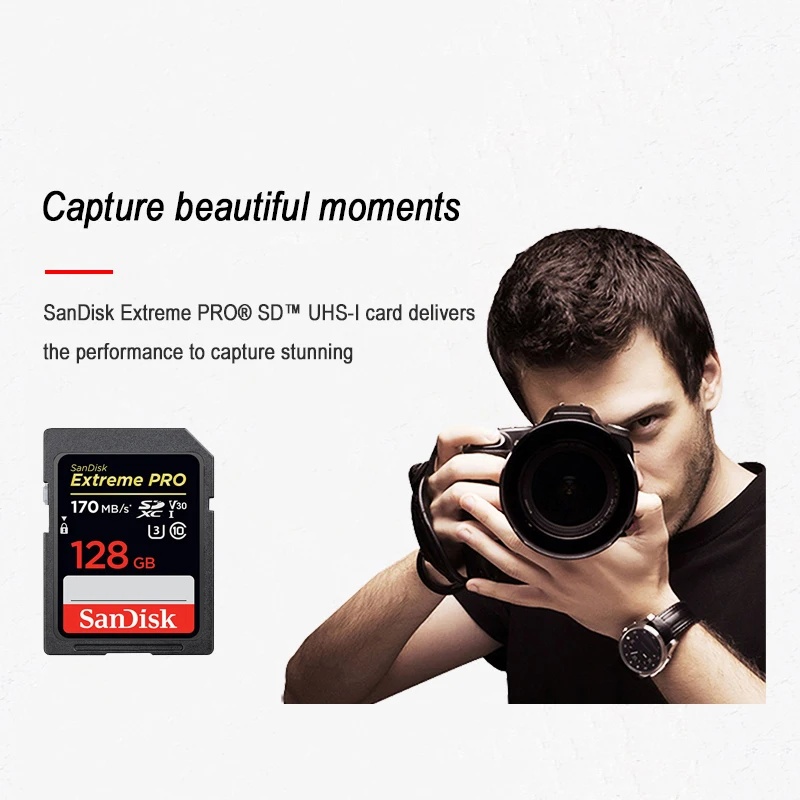 Карта памяти SanDisk Extreme Pro 32 Гб 64 128 ГБ U3 SD карта 256 512 V30 4K для SLR камеры SDXC SDHC с