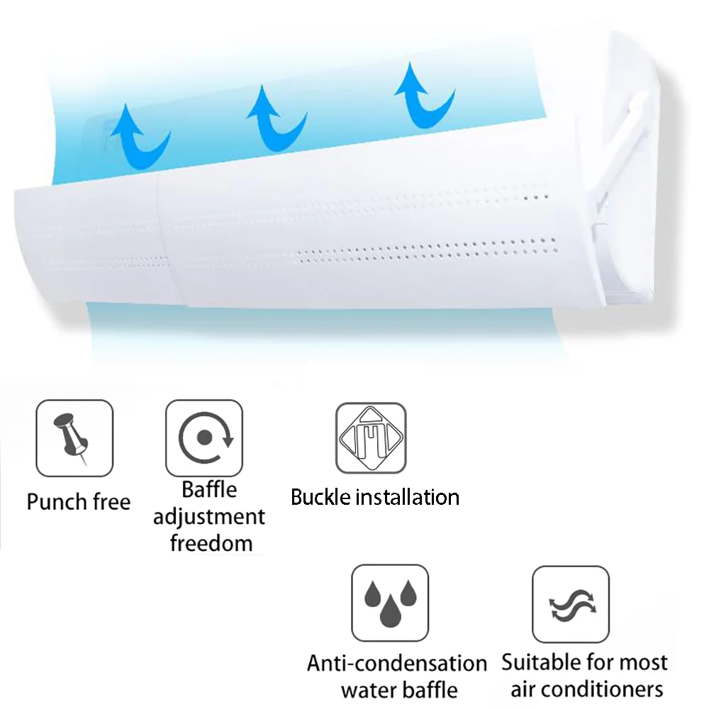 

New Home Adjustable Air Conditioner Cover Outdoor Anti Direct Blowing Retractable Air Conditioning Wind Shield Deflector Baffle