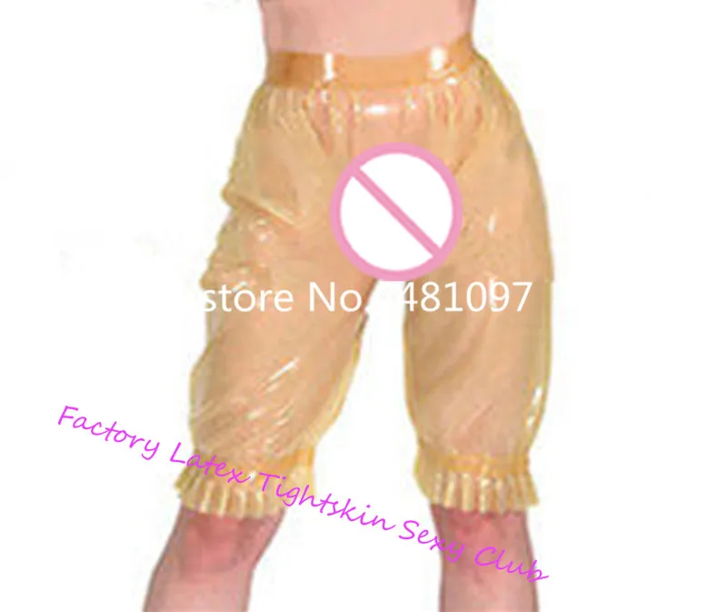 

Sexy Latex Rubber Short Pants for Women Nature Transparents Underpants lingerie Women underwear latex pants women