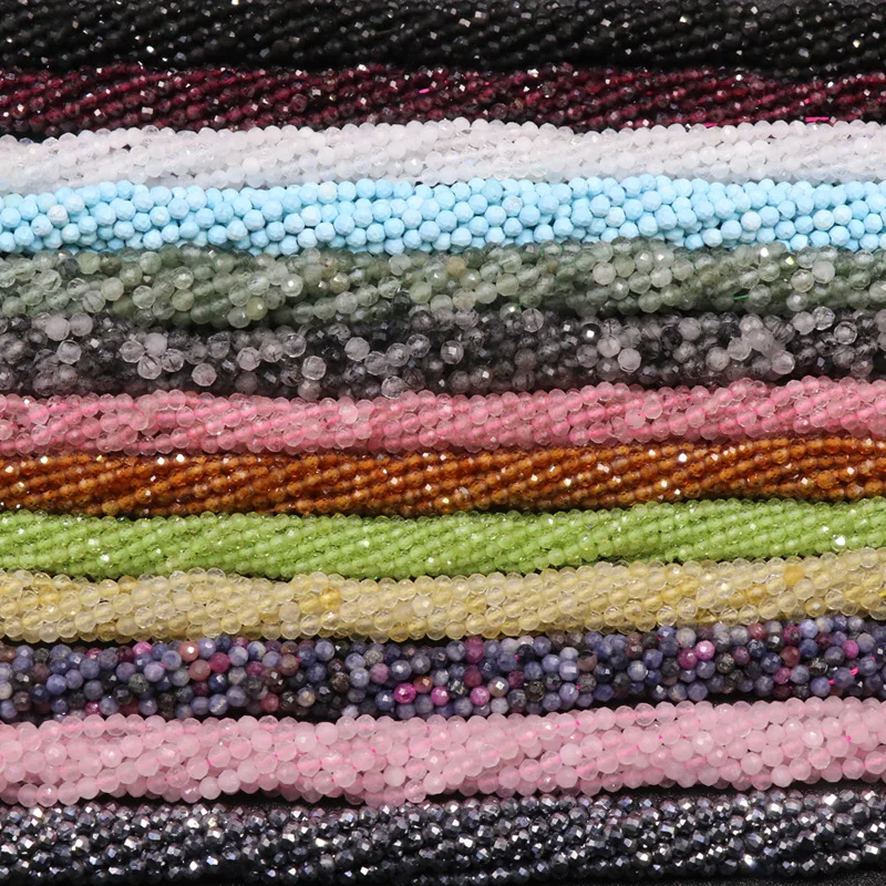 2 нити/упаковка натуральный камень Лабрадорит Гранат Аквамарин Рубин огранки 3 мм