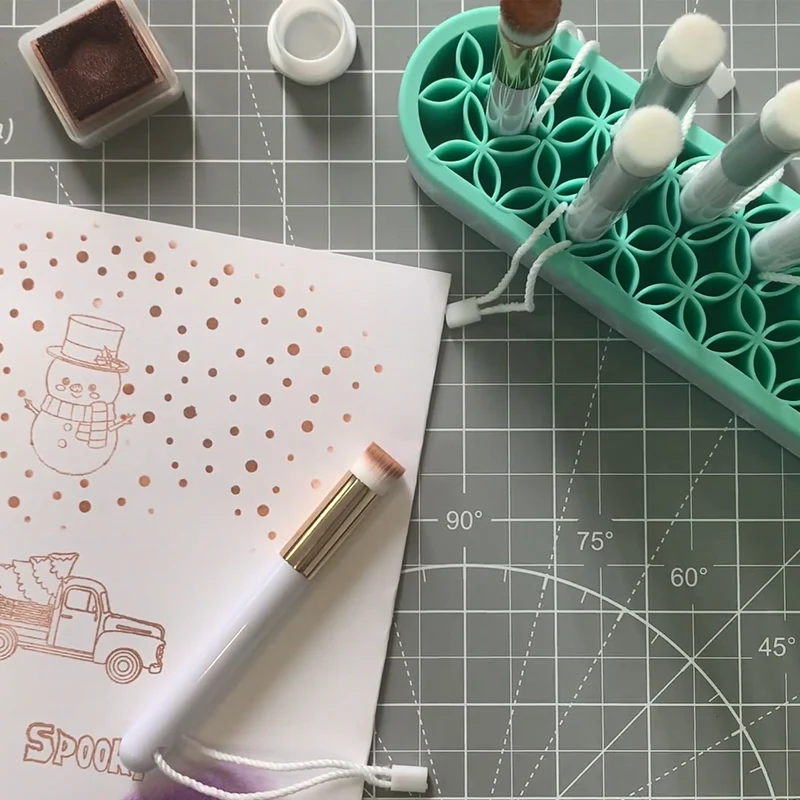 Minijuego de pinceles para mezclar tinta, herramienta de mano para manualidades, tarjetas de &aacute;lbum de recortes, pinceles peque&ntilde;os, 10-40 piezas, venta al por mayor-4