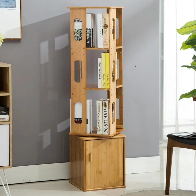 

Shelf Display Cabinet Libros Estanteria Madera Rotatable Rotate Home Furniture Libreria Scaffale Librero Modern Bookshelf Case