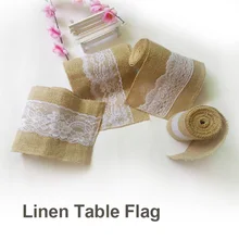 Europeu retro bandeira de mesa de linho natural laço decoração do feriado festa de casamento decoração de mesa estilo rural decoração de casa (1)