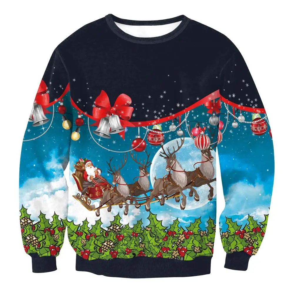 Funny Christmas Santa Sweatshirt Printed men/women Crewneck Ugly Christmas Sweat Shirt Clothing 3d Graphics Autumn Winter