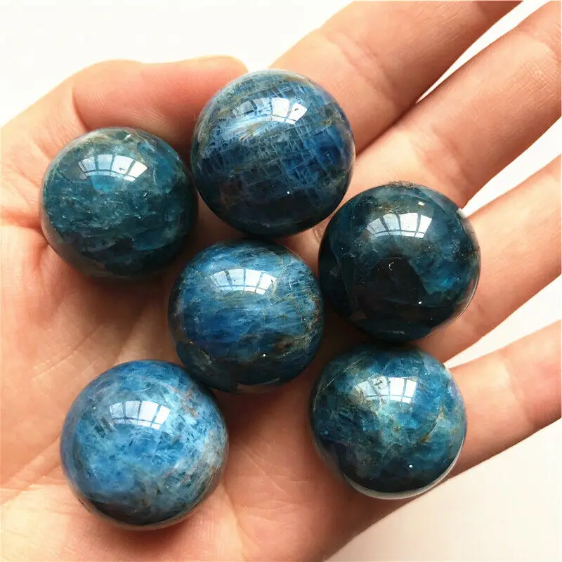 

1pc 23-25mm Natural Blue Apatite Stone Sphere Crystal Reiki Healing Ball Decoration Natural Stones and Minerals
