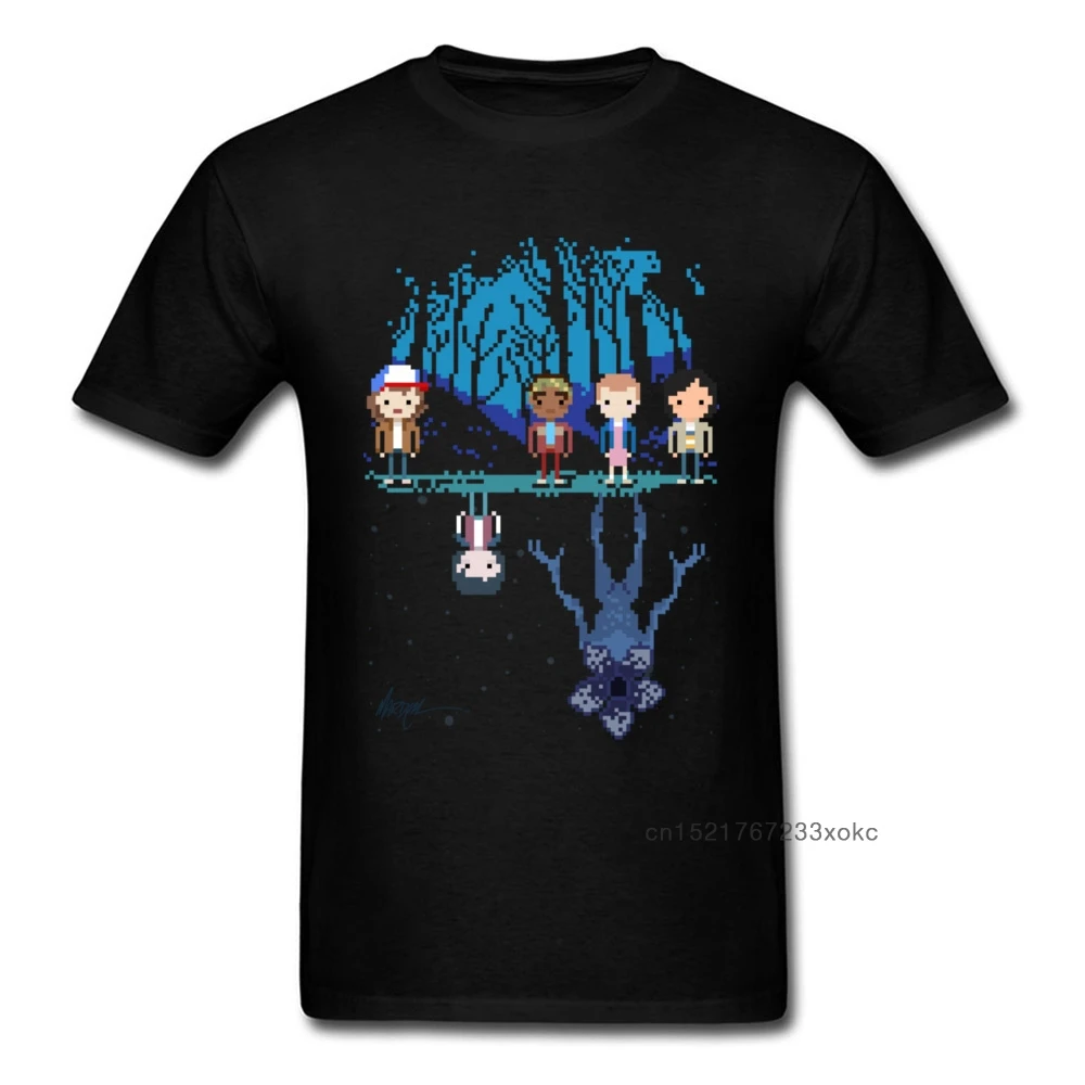 Мужская футболка Stranger Pixel летняя хлопковая Мультяшные топы новинка 80s игровая